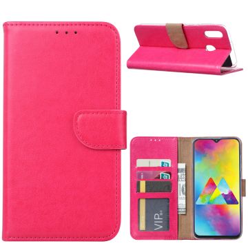 Ntech Portemonnee hoesje met Pasjesruimte voor Samsung Galaxy M20 - Roze