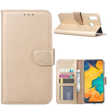 Ntech Portemonnee hoesje met Pasjesruimte voor Samsung Galaxy A30 - Goud