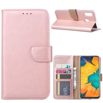 Ntech Portemonnee hoesje met Pasjesruimte voor Samsung Galaxy A30 - Rose Goud