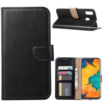 Ntech Portemonnee hoesje met Pasjesruimte voor Samsung Galaxy A30 - Zwart