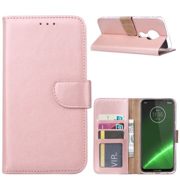 Ntech Portemonnee hoesje voor Motorola Moto G7 Plus - Rose Goud