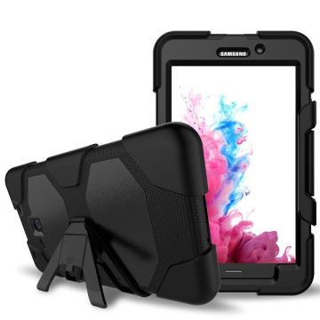 Ntech Samsung Galaxy Tab E 9.6 Inch T560 / T561 Extreme Armor hoesje met standaard & 3 lagen shockproof Case-Zwart