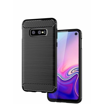 Ntech Soft Brushed Hoesje voor Samsung Galaxy S10e - Matt Zwart