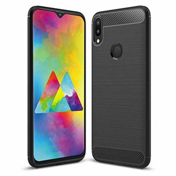 Ntech Soft Brushed Hoesje voor Samsung Galaxy M20 - Matt Zwart