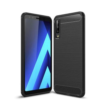 Ntech Soft Brushed Hoesje voor Samsung Galaxy A7 2018 - Matt Zwart