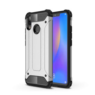 Ntech Huawei P Smart 2019 Dual layer Armor Hoesje - Zilver