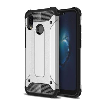 Ntech Huawei P20 Lite (2018) Dual layer Armor Hoesje - Zilver