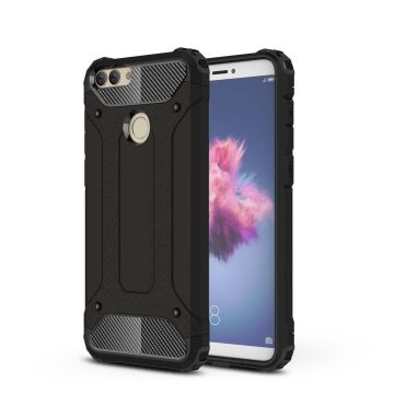 Ntech Huawei P Smart (2018) Dual layer Armor Hoesje - Zwart