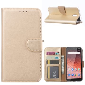 Ntech Nokia 1 Plus Portemonnee Hoesje / Book Case - Goud