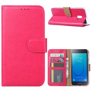 Ntech Samsung Galaxy J2 Core Portemonnee Hoesje / Book Case - Roze/Pink