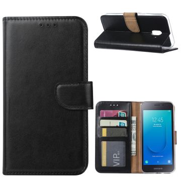 Ntech Samsung Galaxy J2 Core Portemonnee Hoesje / Book Case - Zwart