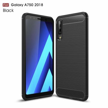Ntech Soft Brushed TPU Hoesje voor Samsung Galaxy A7 (2018) - Matt Zwart