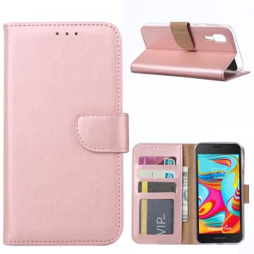 Ntech Samsung Galaxy A2 Core Portemonnee Hoesje / Book Case - Rose Goud
