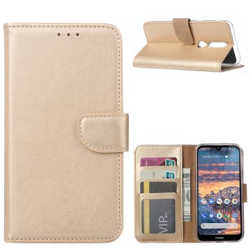 Ntech Nokia 4.2 Portemonnee Hoesje / Book Case - Goud