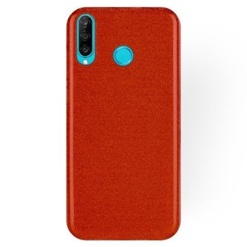 Ntech Huawei P30 Lite / P30 Lite New Edition Rood Glitter TPU Back Cover Hoesje