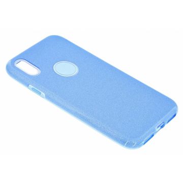 Ntech Huawei P30 Lite / P30 Lite New Edition Blauw Glitter TPU Back Cover Hoesje