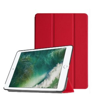 Ntech Apple iPad Air (2019) Ultra Slim Smart hoesje met Trifold Cover Stand Transparant & Rood