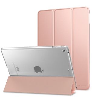 Ntech Apple iPad Air (2019) Ultra Slim Smart hoesje met Trifold Cover Stand Transparant & Rose Goud