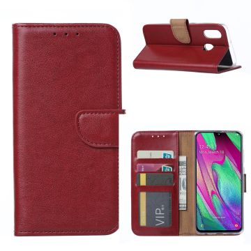 Ntech Samsung Galaxy A40 Portemonnee Hoesje / Book Case - Bordeaux Rood