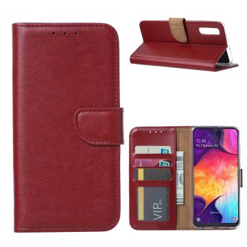 Ntech Samsung Galaxy A50 Portemonnee Hoesje / Book Case - Bordeaux Rood