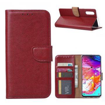 Ntech Samsung Galaxy A70/A70s Portemonnee Hoesje / Book Case - Bordeaux Rood