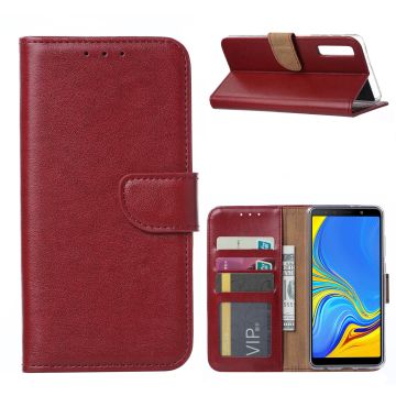Ntech Samsung Galaxy A7 (2018) Portemonnee Hoesje / Book Case - Bordeaux Rood