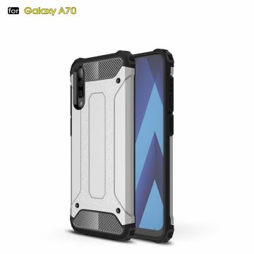 Ntech - Samsung Galaxy A70/A70s Armor Hoesje - Zilver