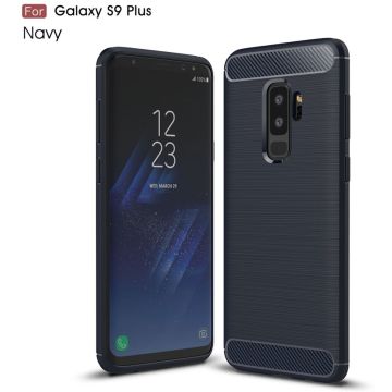 Ntech Soft Brushed TPU Hoesje voor Samsung Galaxy S9+ (Plus) - Donker Blauw