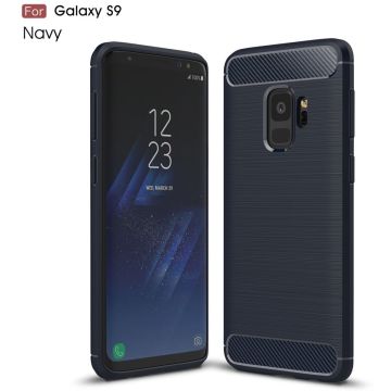 Ntech Soft Brushed TPU Hoesje voor Samsung Galaxy S9 - Donker Blauw