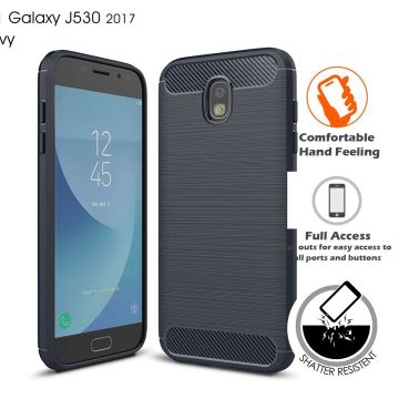 Ntech Soft Brushed TPU Hoesje voor Samsung Galaxy J5 (2017) - Donker Blauw