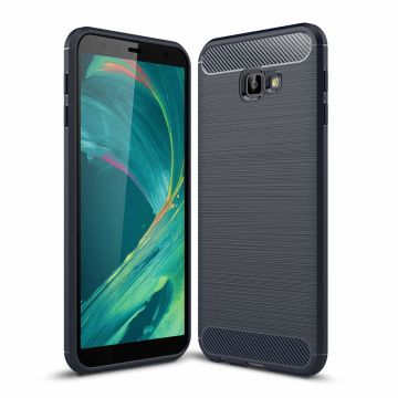 Ntech Soft Brushed TPU Hoesje voor Samsung Galaxy J4+ (2018) - Donker Blauw