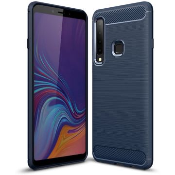 Ntech Soft Brushed TPU Hoesje voor Samsung Galaxy A9 (2018) - Donker Blauw
