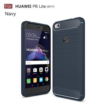 Ntech Soft Brushed TPU Hoesje voor Huawei P8 Lite 2017 - Donker Blauw