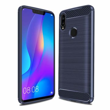 Ntech Soft Brushed TPU Hoesje voor Huawei P Smart Plus (2018) - Donker Blauw
