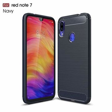 Ntech Soft Brushed TPU Hoesje voor Xiaomi Redmi Note 7 - Donker Blauw