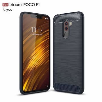 Ntech Soft Brushed TPU Hoesje voor Xiaomi Pocophone F1 - Donker Blauw