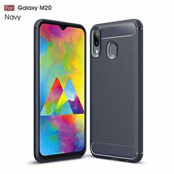 Ntech Soft Brushed Hoesje voor Samsung Galaxy M20 - Donker Blauw