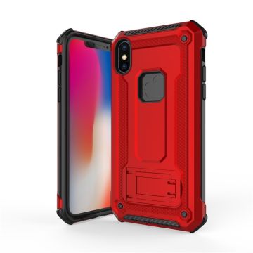 Ntech hoesje Geschikt voor iPhone Xr Armor hoesje met Kickstand - Rood