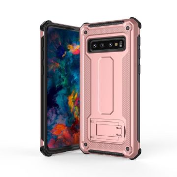 Ntech Samsung Galaxy S10+ Armor hoesje met Kickstand - Rose Goud