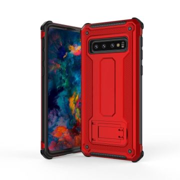 Ntech Samsung Galaxy S10+ Armor hoesje met Kickstand - Rood