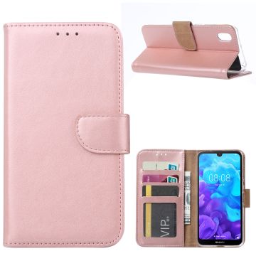 Ntech Huawei Y5 (2019) Portemonnee Hoesje / Book Case - Rose Goud