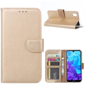 Ntech Huawei Y5 (2019) Portemonnee Hoesje / Book Case - Goud