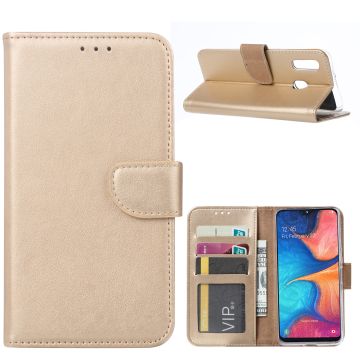 Ntech Samsung Galaxy A20e Portemonnee Hoesje / Book Case - Goud