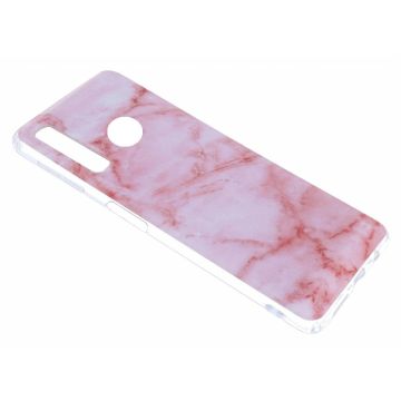 Ntech Samsung Galaxy A40 Marmor Design Back Cover Hoesje - Roze kleur