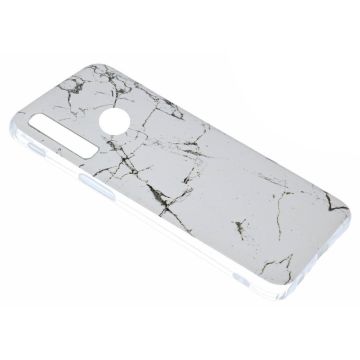 Ntech Samsung Galaxy A40 Marmor Design Back Cover Hoesje - Wit kleur
