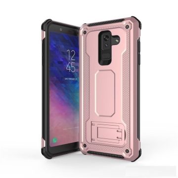 Ntech Samsung Galaxy A6 2018 Armor hoesje met Kickstand - Rose Goud