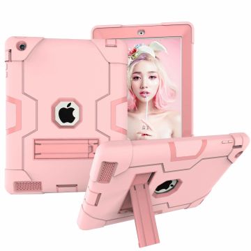 Ntech Hoesje - Apple iPad 2 / 3 / 4 Built in Kickstand Armor - Rose Goud