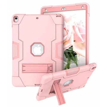 Ntech Hoes geschikt voor iPad Apple iPad Air 10.5 (2019) Built in Kickstand Armor - Rosegoud