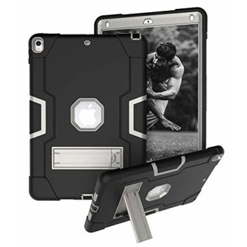 Ntech Hoes geschikt voor iPad Apple iPad Air 10.5 (2019) Built in Kickstand Armor - Zwart