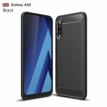 Ntech Soft Brushed TPU Hoesje voor Samsung Galaxy A50 - Matt Zwart